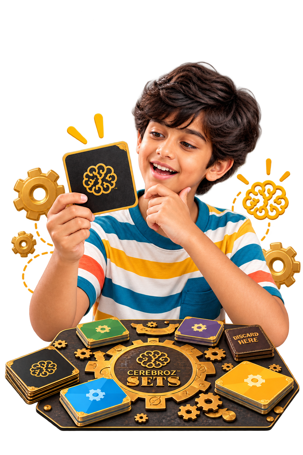 Be Brainy Kid curiously playing cerebroz